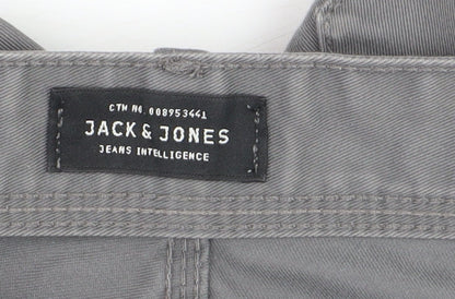 Jack & Jones Men's Grey Straight Fit 36x34 Jeans