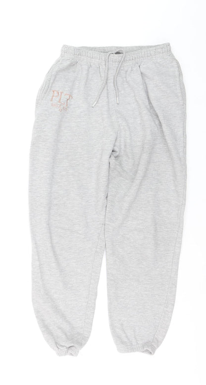 PrettyLittleThing Girls Grey Jogger Trousers S Elastic Waist Fleece