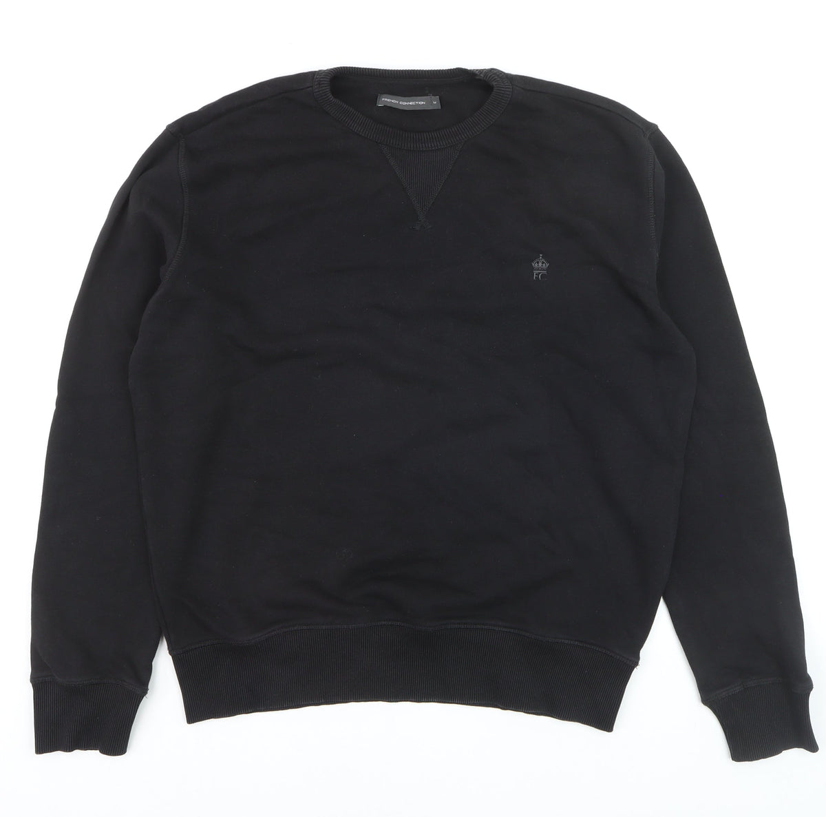 French Connection Men’s Black Cotton Pullover Jumper M