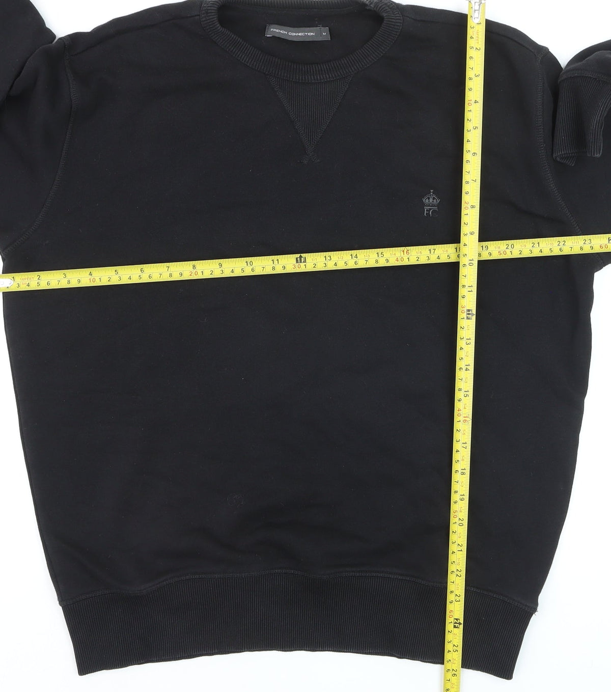 French Connection Men’s Black Cotton Pullover Jumper M