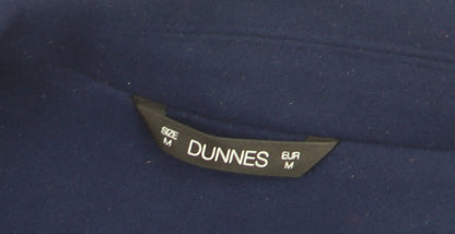 Dunnes Women's Blue Mid-Length Overcoat Size M Classic Style
