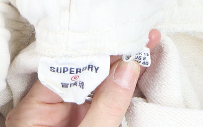 Superdry Girls Ivory Jogger Trousers Size 12 Years Cotton Blend
