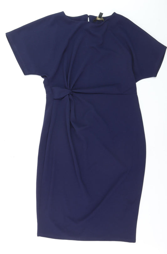 Lipsy Women’s Blue Sheath Knee Length Dress Size 16