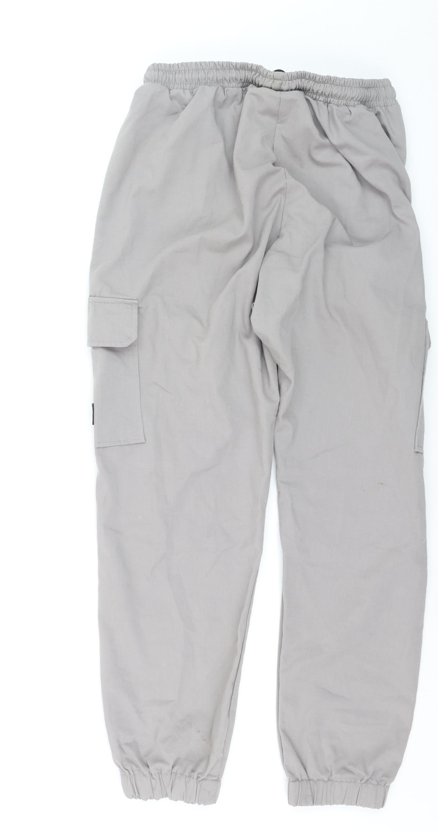 Closure LDN Men's Grey Cargo Trousers Size L Elastic Waist Casual