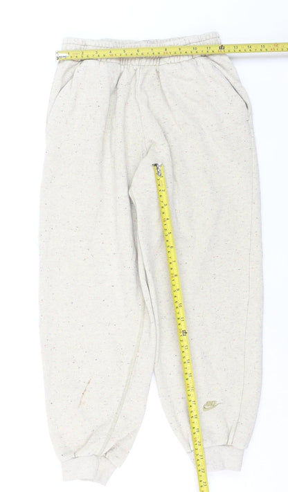 Nike Boys Beige Jogger Sweatpants 13-14 Years Cotton Blend Fleece Trousers