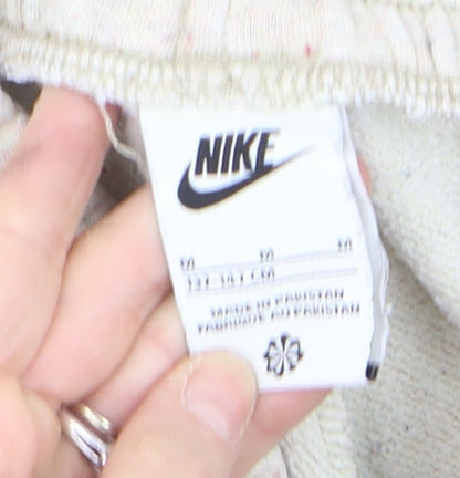Nike Boys Beige Jogger Sweatpants 13-14 Years Cotton Blend Fleece Trousers