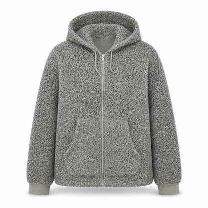 Next Women Grey Hooded Fleece Zip Jacket Size S