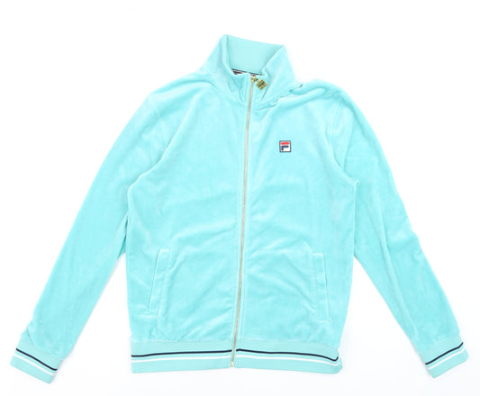 Fila Men's Blue Track Jacket M Velour Full Zip Retro Sportswear