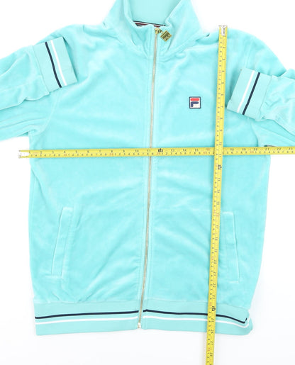 Fila Men's Blue Track Jacket M Velour Full Zip Retro Sportswear