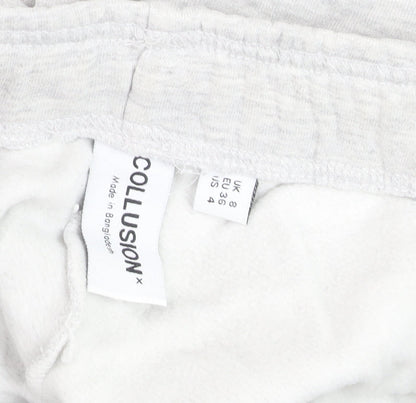 Collusion Womens Grey Jogger Trousers Size 8 Cotton Blend