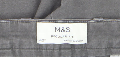 Marks and Spencer Men's Grey Regular Fit Straight Jeans Size 42