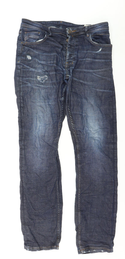 Primark Men’s Blue Straight Denim Jeans Size L W34 L34 Stretch