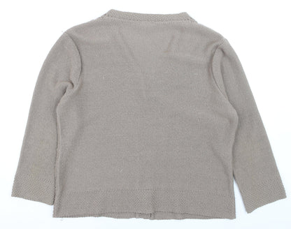 Eastex Women Beige Acrylic Cable-Knit Cardigan Size 16