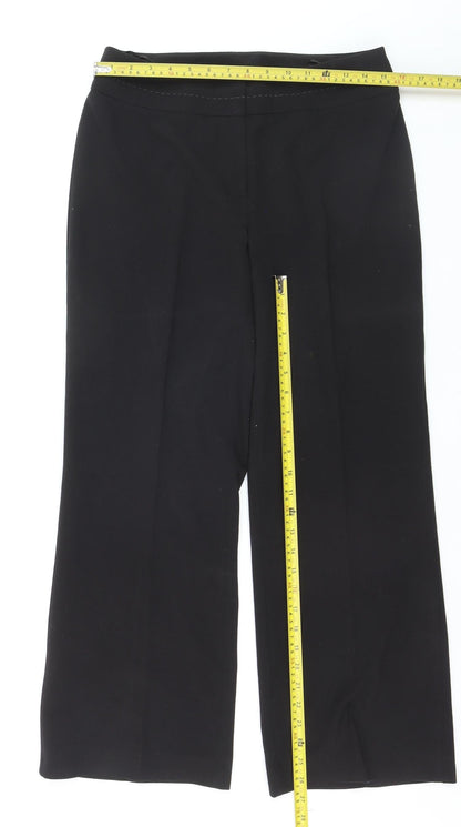 Debenhams Petite Black Stretch Straight Leg Women's Work Trousers Size 12