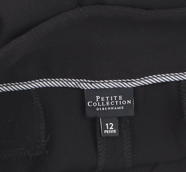 Debenhams Petite Black Stretch Straight Leg Women's Work Trousers Size 12