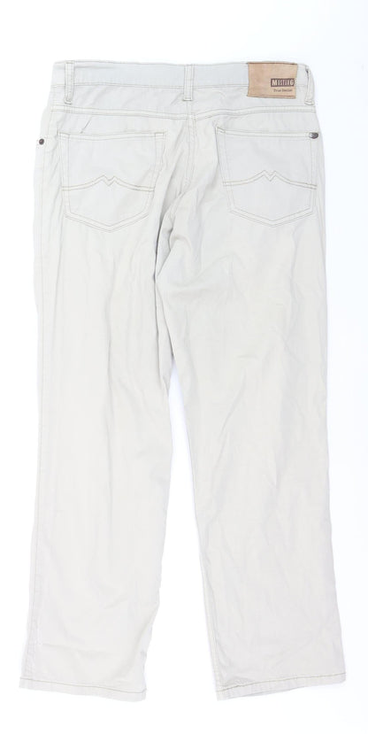 Mustang Men's Beige Tramper Slim Fit Straight Leg Jeans W34 L32