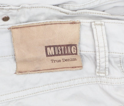 Mustang Men's Beige Tramper Slim Fit Straight Leg Jeans W34 L32