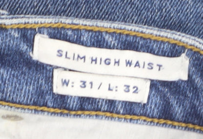 JJXX Women's Blue Slim High Waist Denim Jeans Size 12