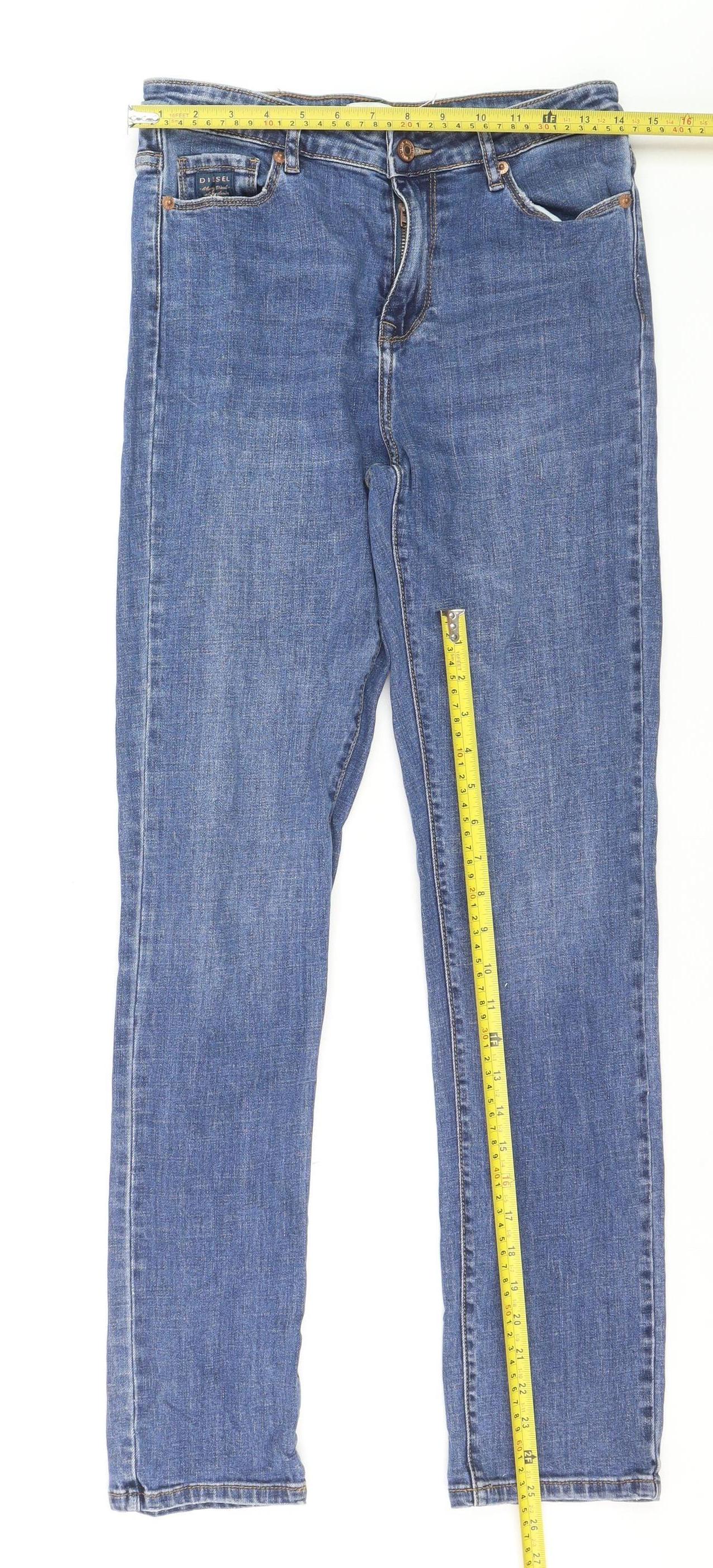 Diesel Women Blue Slim Fit Straight Jeans Size 10