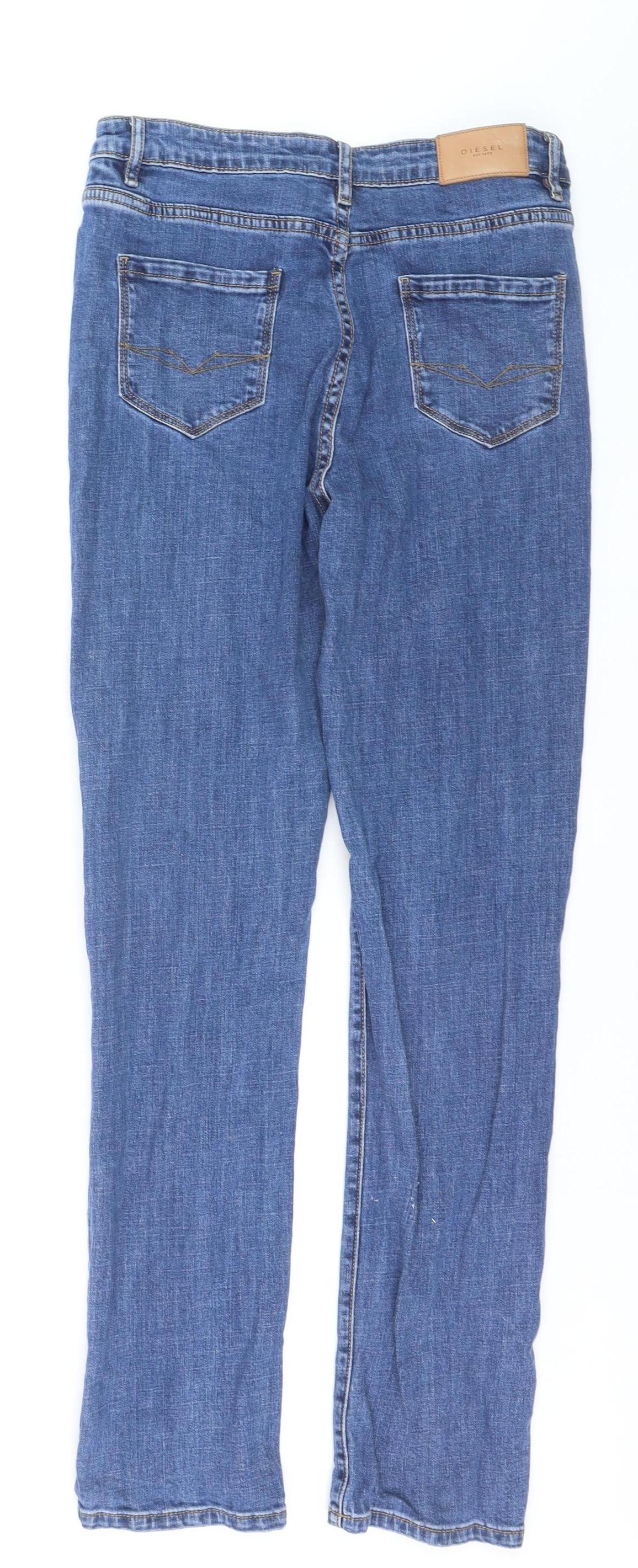 Diesel Women Blue Slim Fit Straight Jeans Size 10