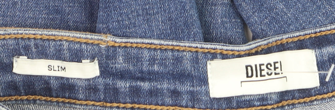 Diesel Women Blue Slim Fit Straight Jeans Size 10
