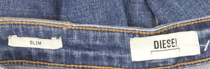 Diesel Women Blue Slim Fit Straight Jeans Size 10