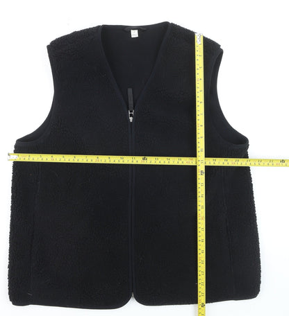 Marks and Spencer Women's Black Fleece Zip Waistcoat Size 14