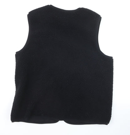 Marks and Spencer Women's Black Fleece Zip Waistcoat Size 14