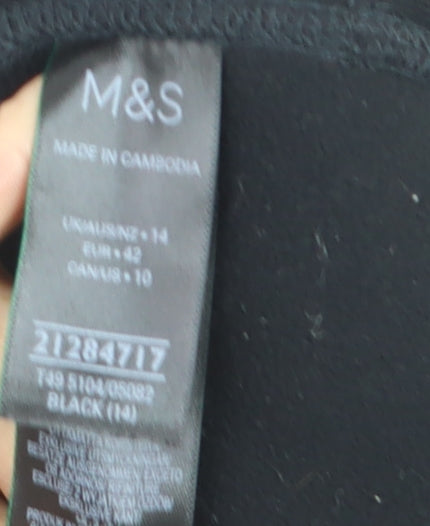 Marks and Spencer Women's Black Fleece Zip Waistcoat Size 14
