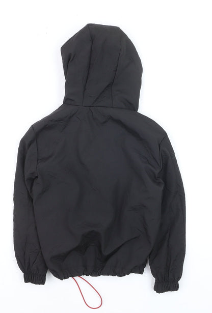 HUGO BOSS Boys Black Red Full Zip Hoodie Size 4 Years Cotton Hooded