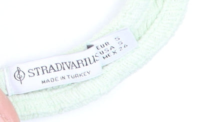 Stradivarius Women Green Cropped Halter Tank Top Size S