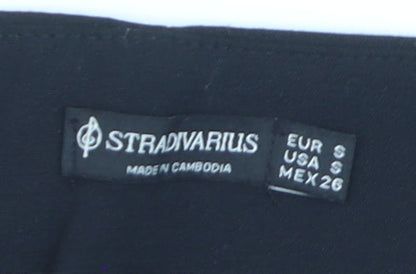 Stradivarius Women Black Skort Shorts Size S Asymmetrical Wrap Design