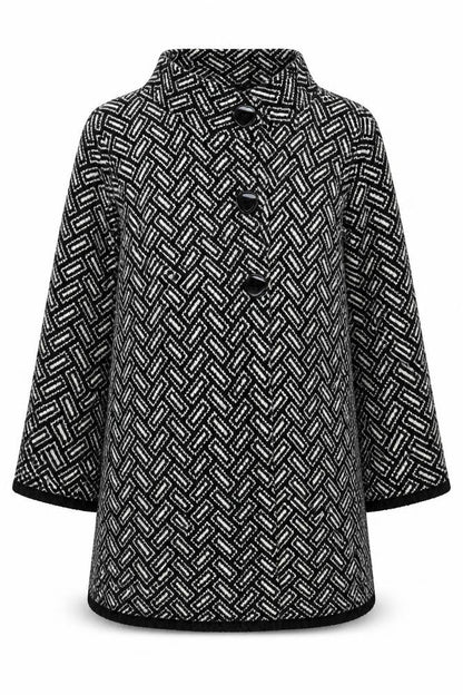 Wallis Women's Black Geometric Knit Cardigan Size 14