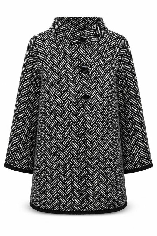 Wallis Women's Black Geometric Knit Cardigan Size 14