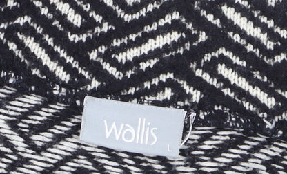 Wallis Women's Black Geometric Knit Cardigan Size 14