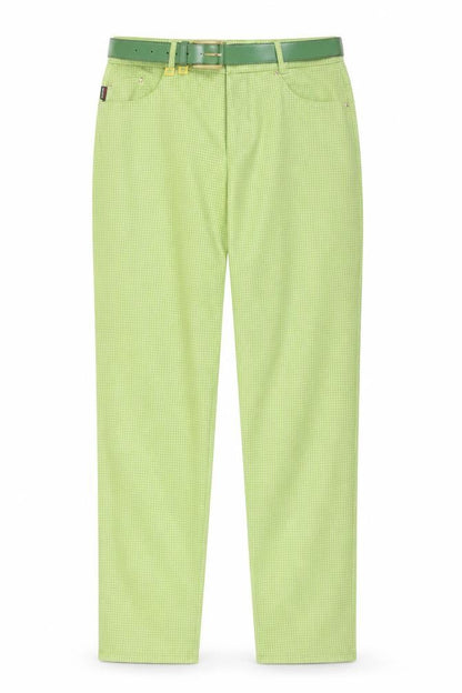 Gardeur Women’s Green Check Slim Chino Trousers Size 12