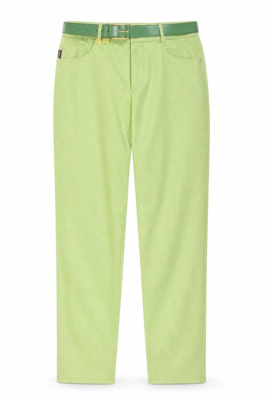 Gardeur Women’s Green Check Slim Chino Trousers Size 12