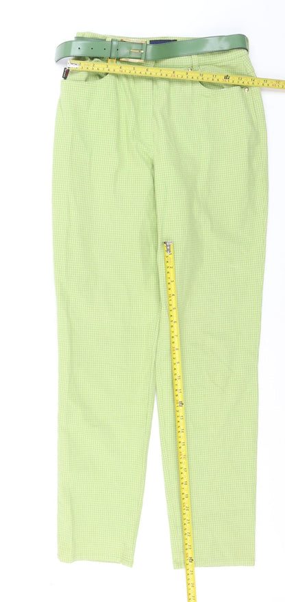 Gardeur Women’s Green Check Slim Chino Trousers Size 12