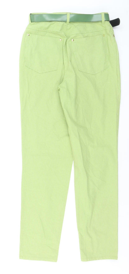 Gardeur Women’s Green Check Slim Chino Trousers Size 12
