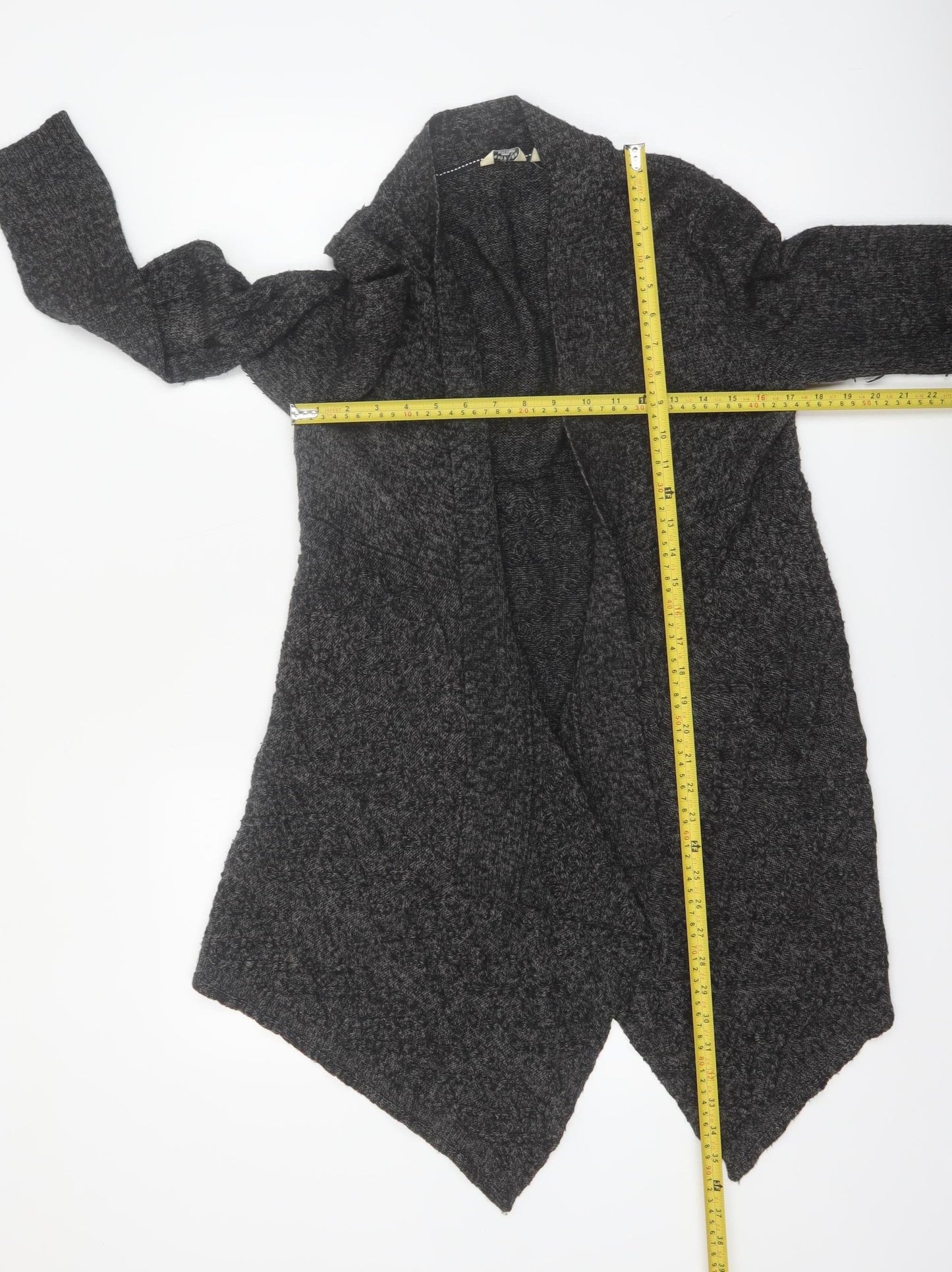 FatFace Womens Grey Size 14 Chunky Knit Open Cardigan