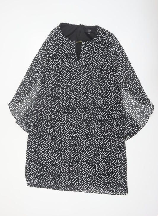 Joanna Hope Women Black Polka Dot Shift Dress Size 12