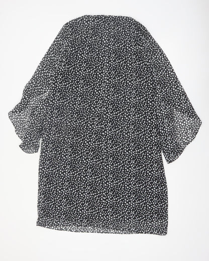 Joanna Hope Women Black Polka Dot Shift Dress Size 12