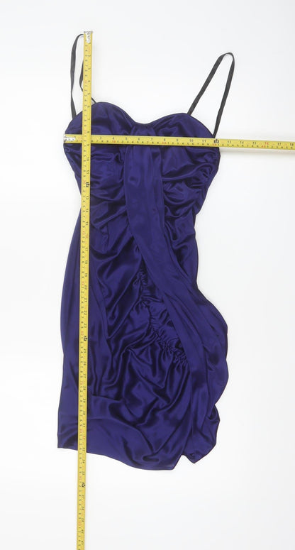 Morgan & Co. Women's Blue Satin Bodycon Party Dress Size S