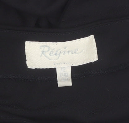 Régine Women’s Black Size 12 One Shoulder Long Evening Dress