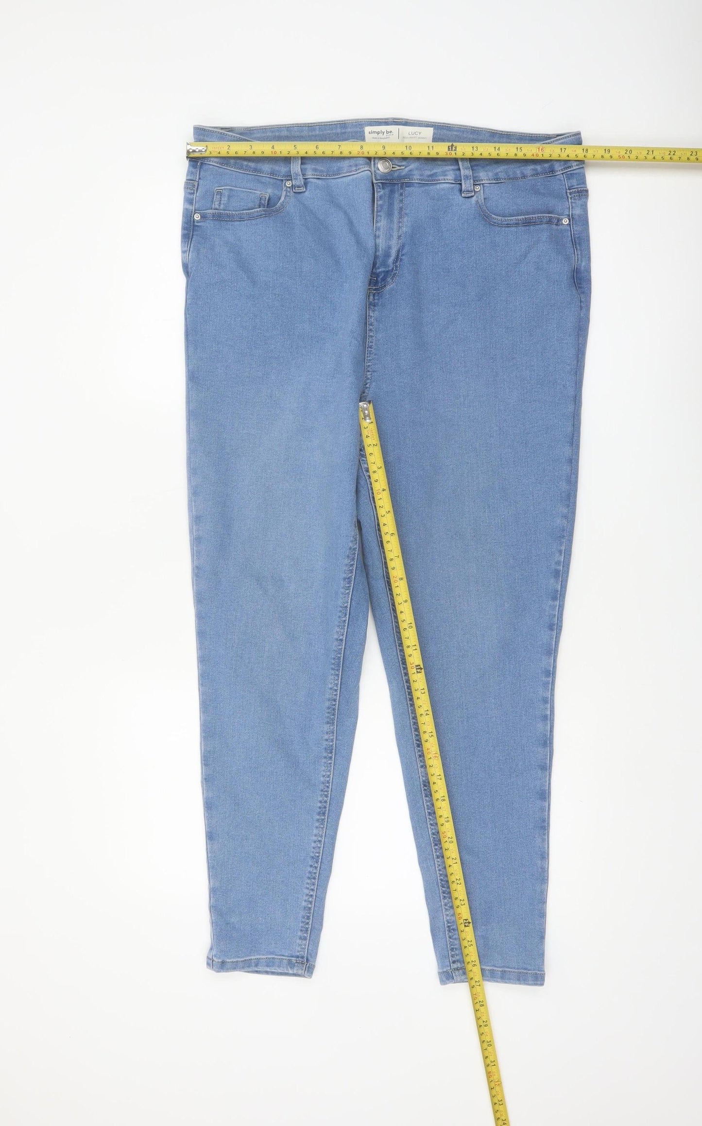 Simply Be Women’s Blue Size 18 High Waist Skinny Jeans