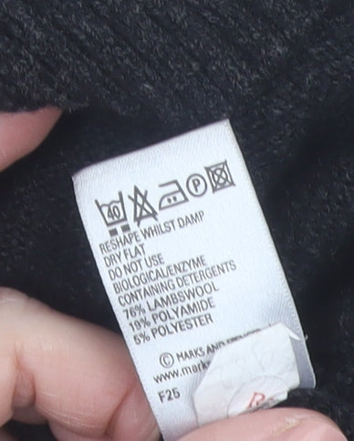 Marks and Spencer Men’s Grey XL 1/2 Zip Lambswool Jumper