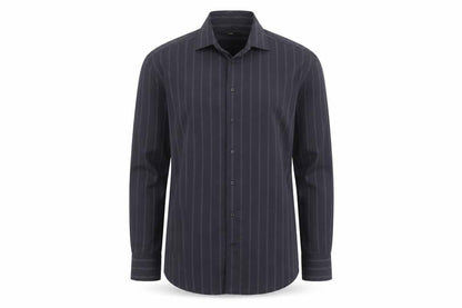 Venti Men's Black Striped Long Sleeve Cotton Button-Up Shirt Size 43