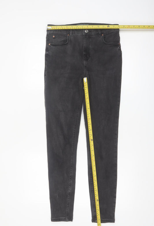 Primark Women Black Skinny Jeans Size 14 Mid Rise Stretch Denim