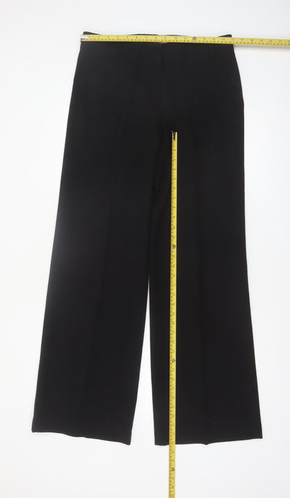 French Connection Women Black Size 12 Classic Wide-Leg Dress Pants