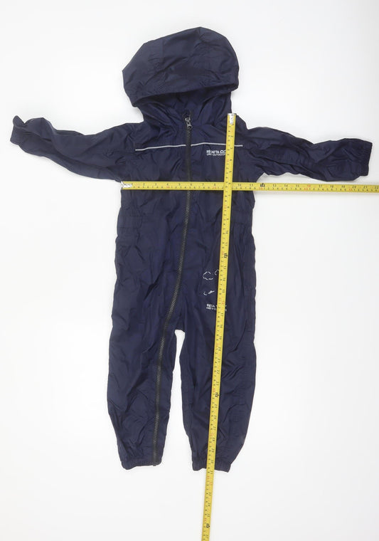 Regatta Boys Blue Waterproof Hooded Snowsuit 2-3 Years